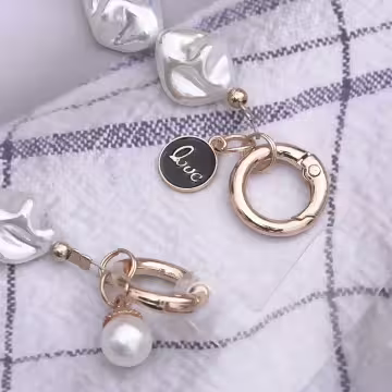 巴洛克珍珠LOVE吊牌×手機腕帶掛繩