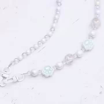 萌貓手掌糖果圓珠×手機斜背雙勾掛繩×白色