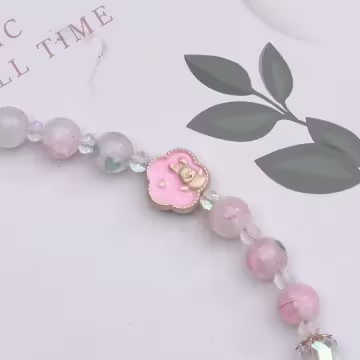 粉紅錦鯉小兔兔×手機腕帶掛繩