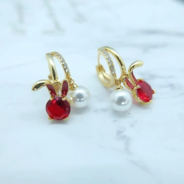 珍珠紅寶石兔兔×吊墜耳環.avif