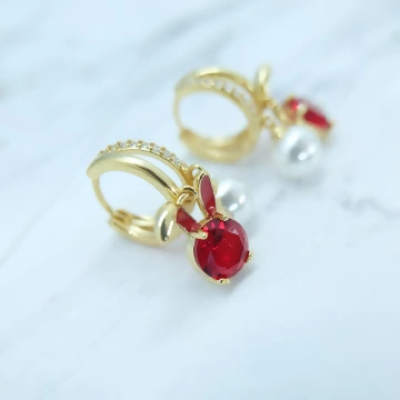 珍珠紅寶石兔兔×吊墜耳環.avif