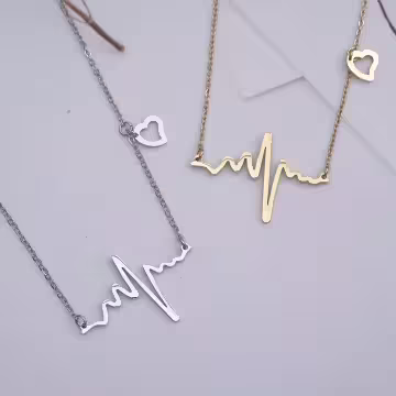 316鋼飾×心跳×鎖骨項鍊×銀色