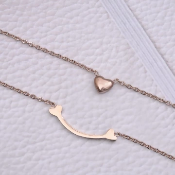 316鋼飾×雙層微笑小桃心×鎖骨項鍊×玫瑰金.avif