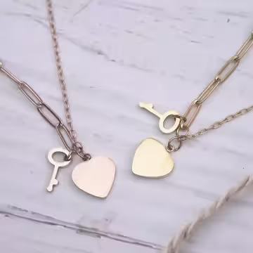 316鋼飾×解開心房×鎖骨項鍊×金色