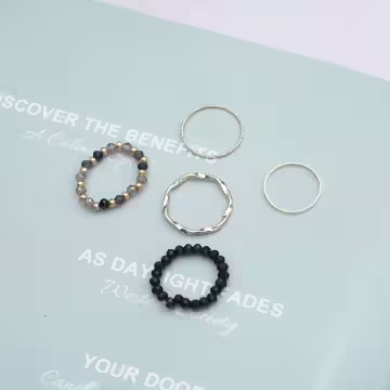 民族風復古雙串珠×五套件戒指組×金色