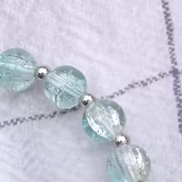 四葉草冰裂紋琉璃×固定式串珠手鍊×共二色