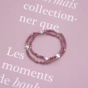 朱砂紅雙層琉璃×固定式串珠手鍊