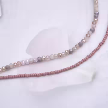 雙層小串珠珠×鎖骨項鍊×朱紅