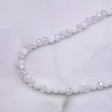 雙層小串珠珠×鎖骨項鍊×白彩