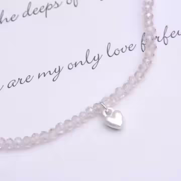 愛心小串珠珠&times;鎖骨項鍊&times;粉紅