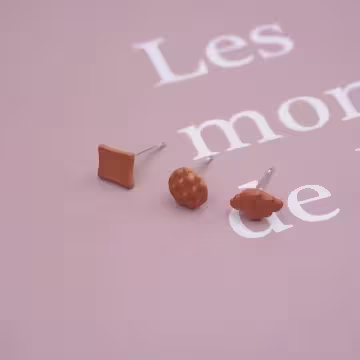 焦糖麵包×單邊六套件耳環組 