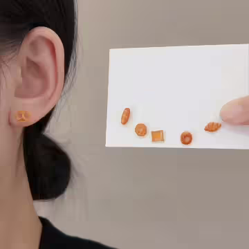 焦糖麵包×單邊六套件耳環組 