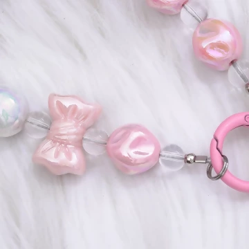 皺皺球撞色糖果×手機腕帶掛繩×粉紅.avif