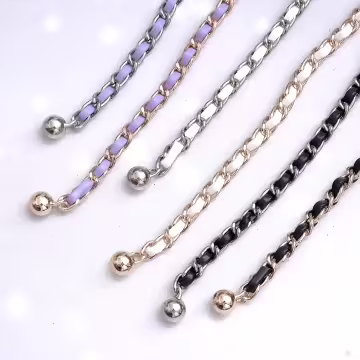 黑金小香風鍊條金屬球×手機斜背雙勾掛繩×黑金