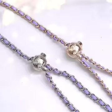 紫金小香風鍊條金屬球×手機斜背雙勾掛繩×紫金