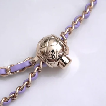 紫金小香風鍊條金屬球×手機斜背雙勾掛繩×紫金.avif