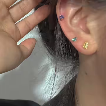 彩虹小鑽×單邊五套件耳環組