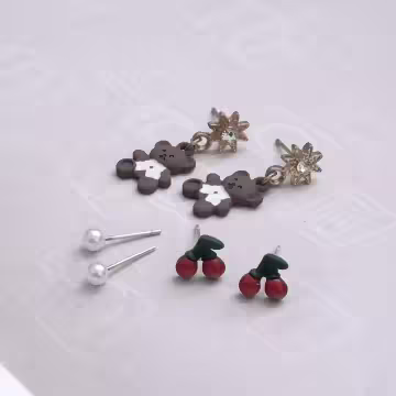 櫻桃小熊×三套件耳環組