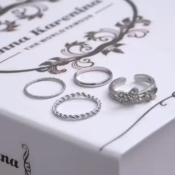 化蝶銀色×四套件戒指組