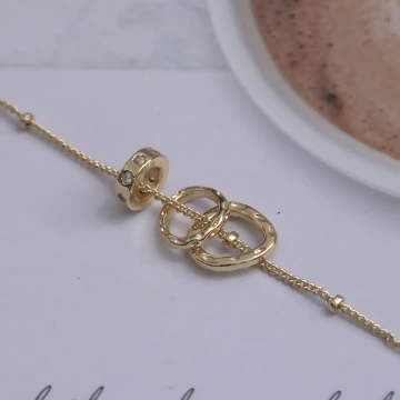 三環不規則圓圈×鎖骨項鍊×金色.avif