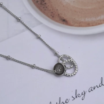 三環不規則圓圈×鎖骨項鍊×銀色.avif