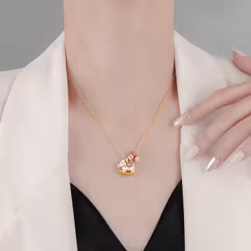 童趣彩色木馬×鎖骨項鍊
