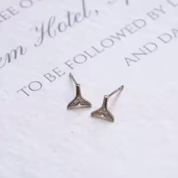 美麗晶鑽人魚尾巴×三套件耳環組