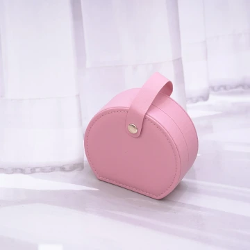 半月形皮革×小手提飾品盒×桃紅.avif