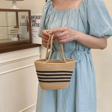 黑線條棉繩編×手提袋×卡其.avif