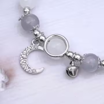 灰月光貓眼石×固定式串珠手鍊