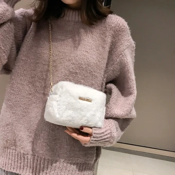 毛絨可愛小巧方包×斜背包×白色.avif