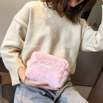 毛絨可愛小巧方包×斜背包×粉紅.avif