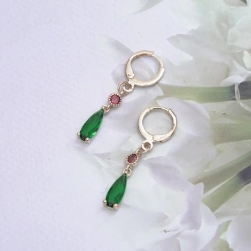 霍爾的綠色水滴×吊墜耳扣.avif