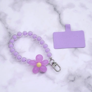 果凍小花朵×手機手提吊飾掛繩×紫色.avif