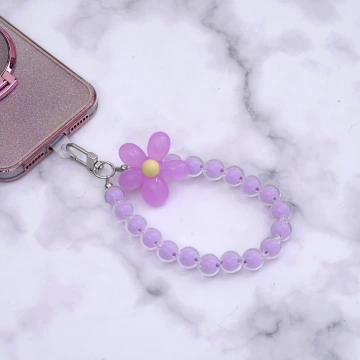 果凍小花朵×手機手提吊飾掛繩×紫色.avif