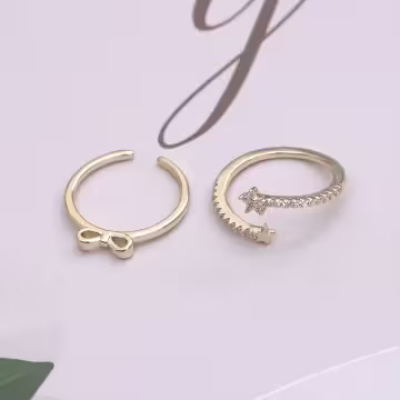 蝴蝶領結閃亮星星×四套件戒指組×金色