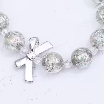 輕奢水晶球蝴蝶結×手機腕帶掛繩×銀色