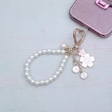 嫩粉雙生櫻花×手機手提吊飾掛繩