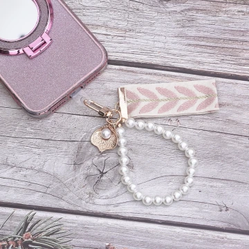 小清新貝殼織帶×手機手提吊飾掛繩×粉紅.avif
