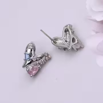 愛心小彩鑽&times;耳環