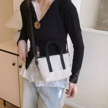 休閒托特小包×斜背袋×白色