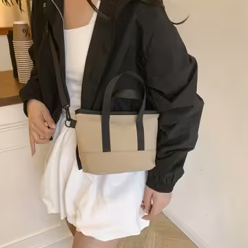 休閒托特小包×斜背袋×卡其