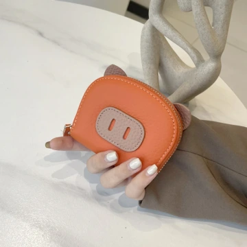 小豬鼻荔枝紋皮革×風琴卡夾×橘色.avif