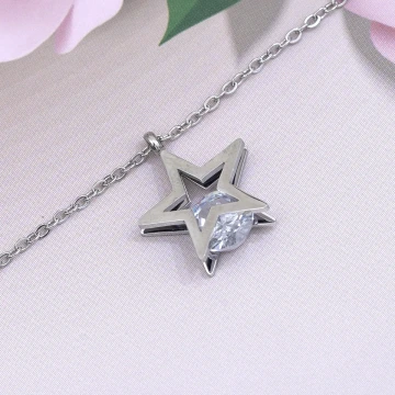 316鋼飾×靈動五芒星×鎖骨項鍊×銀色.avif