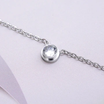 316鋼飾×小單鑽×鎖骨項鍊×銀色.avif