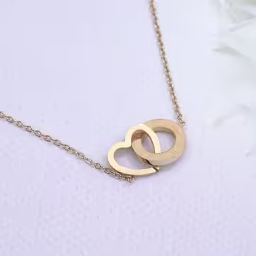 316鋼飾×愛心圓環×鎖骨項鍊×金色