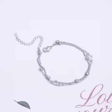 925銀飾&times;甜美雙層鏤空愛心&times;手鍊