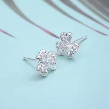 925銀針×三葉草×耳環