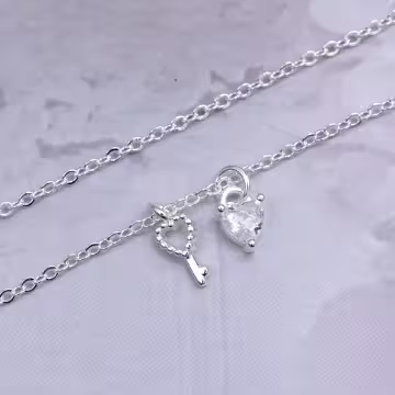 925銀飾&times;心鎖鑰匙&times;鎖骨項鍊