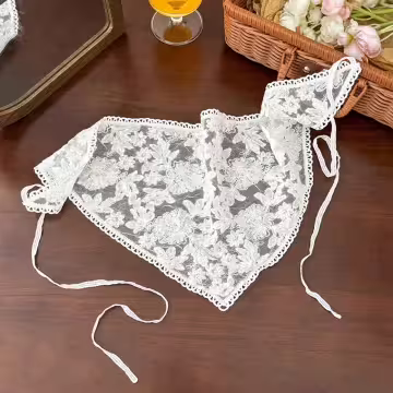 百花齊放×純白蕾絲×三角頭巾